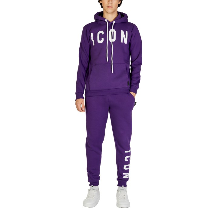 Icon sudadera con capucha para hombre violeta vista frontal completa