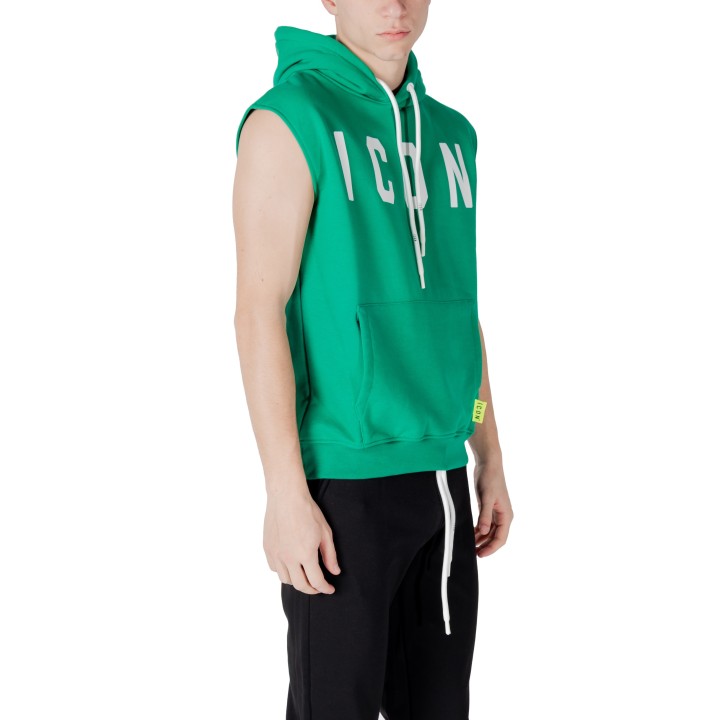 Icon sudadera de hombre verde ICUS2S5F020 vista tres cuartos
