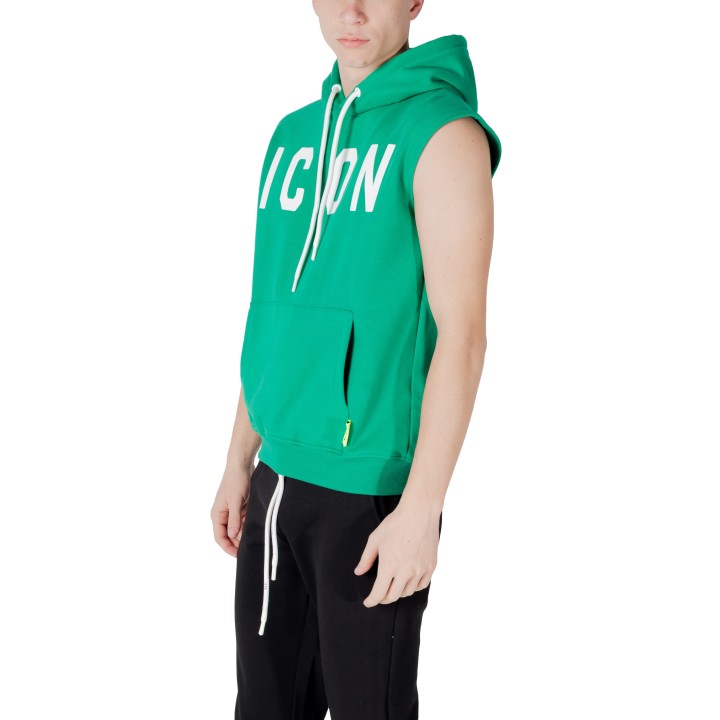 Icon sudadera de hombre verde ICUS2S5F020 vista tres cuartos
