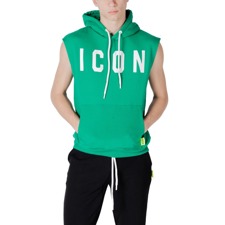 Icon sudadera de hombre verde ICUS2S5F020 vista frontal