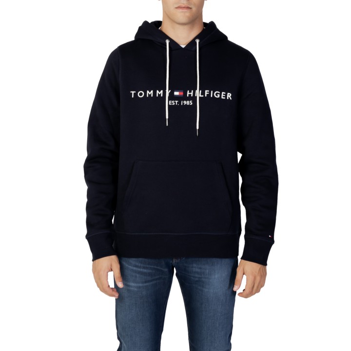Tommy Hilfiger sudadera de hombre azul oscuro con capucha vista frontal MW0MW10752