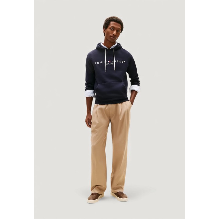 Tommy Hilfiger sudadera de hombre azul oscuro con capucha vista frontal MW0MW10752