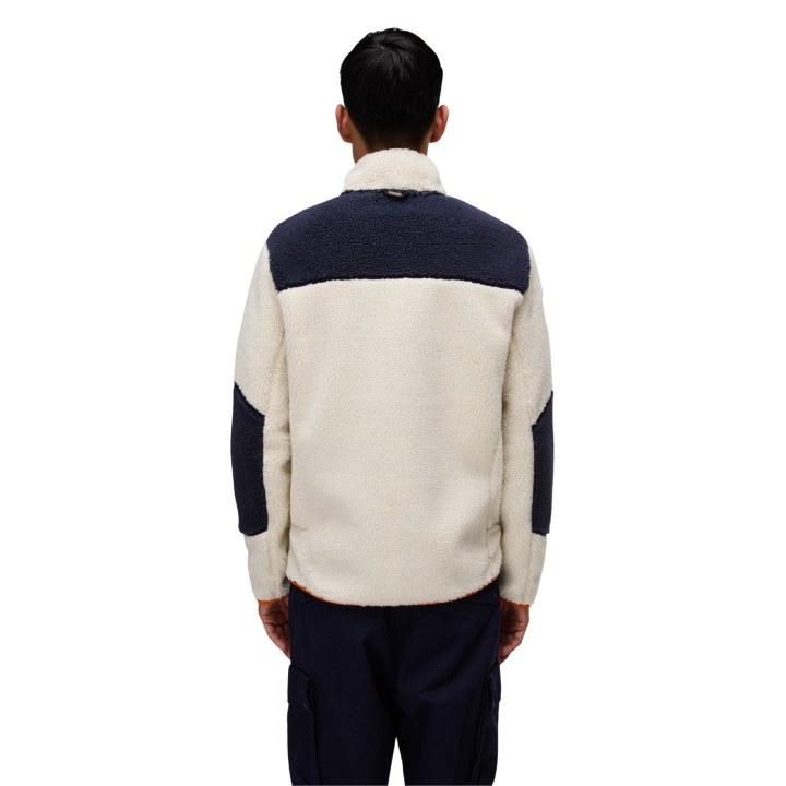 Napapijri sudadera de hombre naranja en tejido polar vista posterior