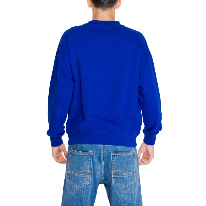 Replay sudadera de hombre azul de algodón vista posterior