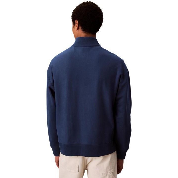 Sudadera de hombre Calvin Klein Jeans azul oscuro de felpa vista posterior
