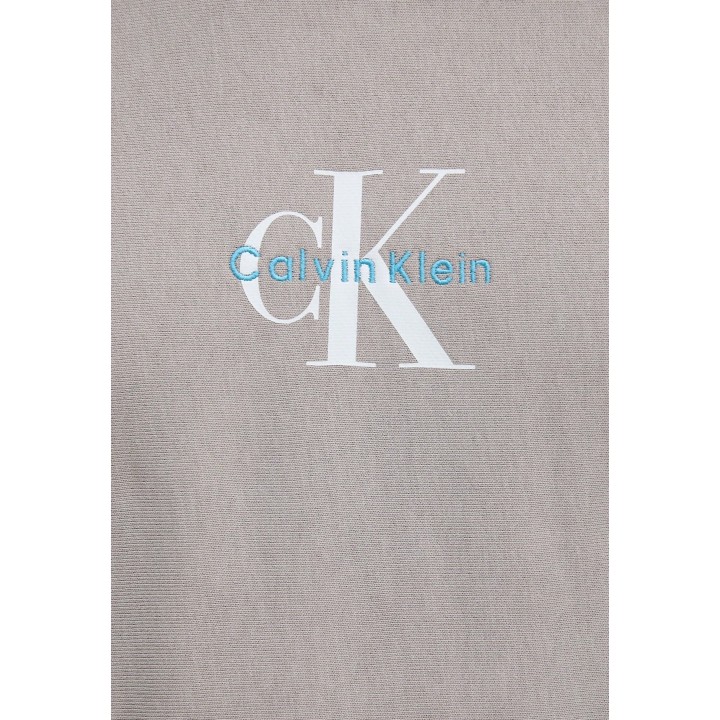 Sudadera Calvin Klein Jeans de hombre gris de terry detalle frontal del logo