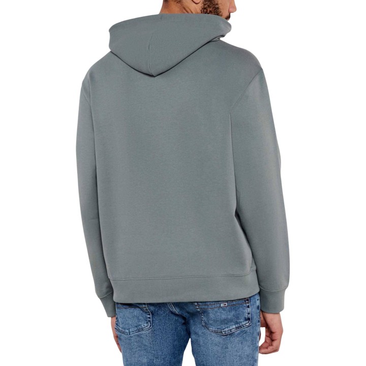 Sudadera gris Calvin Klein Jeans para hombre con capucha vista posterior