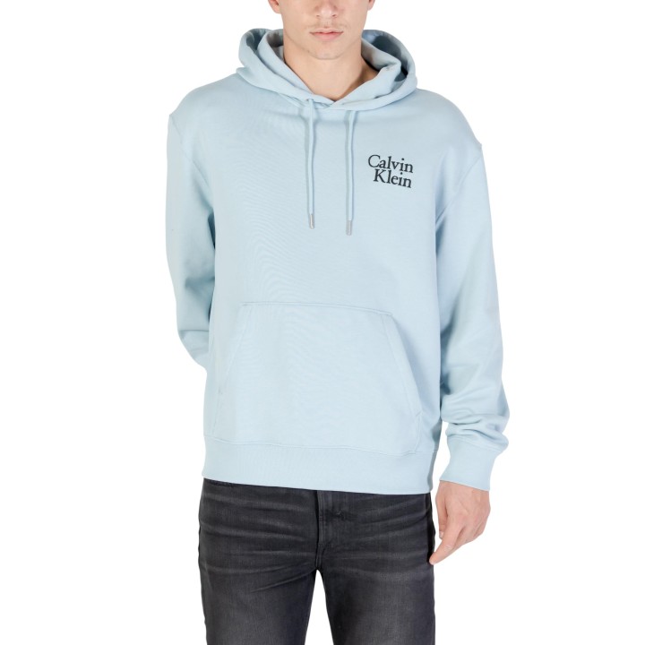 Sudadera de hombre Calvin Klein Jeans azul claro con capucha vista frontal