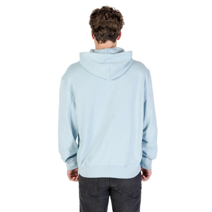 Sudadera de hombre Calvin Klein Jeans azul claro con capucha vista posterior