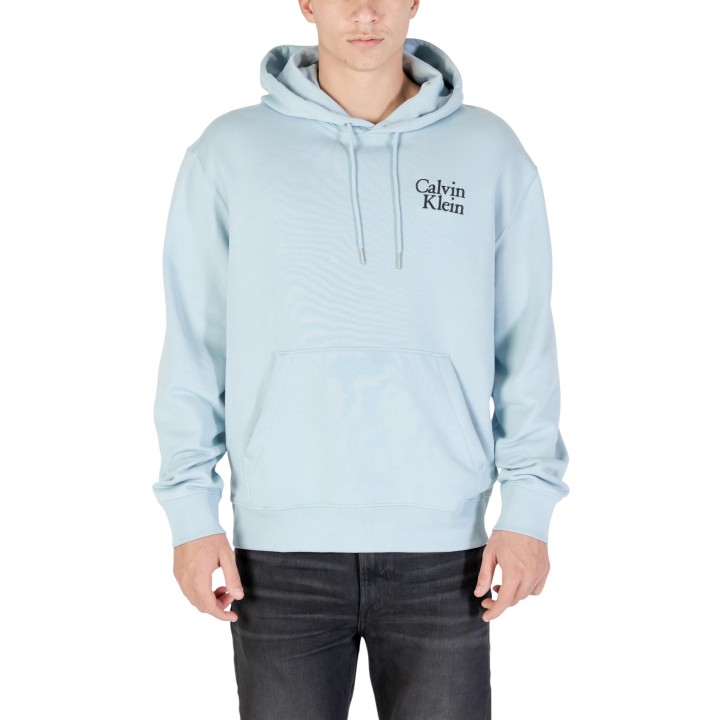 Sudadera de hombre Calvin Klein Jeans azul claro con capucha vista frontal