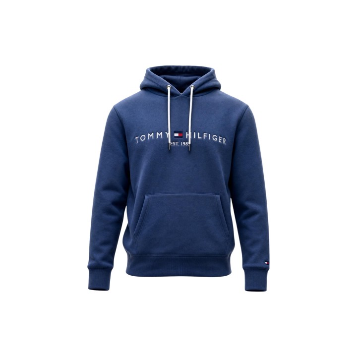 Tommy Hilfiger sudadera de hombre azul con capucha detalle frontal