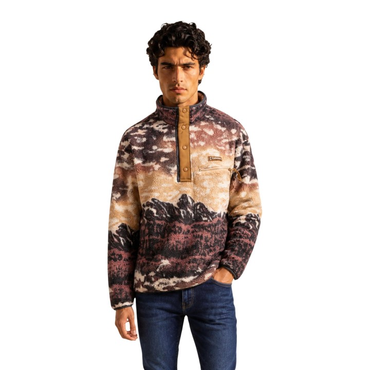 Sudadera Columbia Helvetia II de fleece para hombre color coffee vista frontal