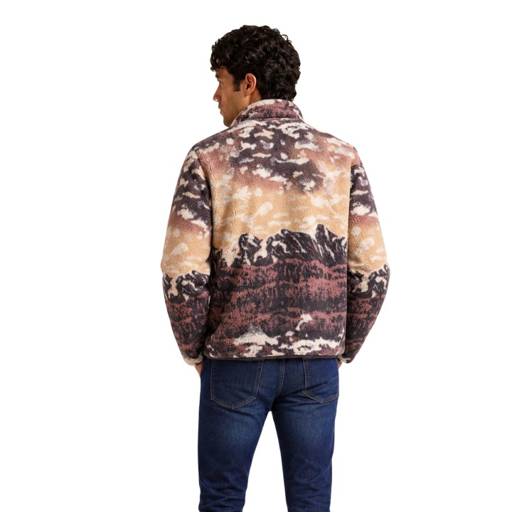 Sudadera Columbia Helvetia II de fleece para hombre color coffee vista posterior
