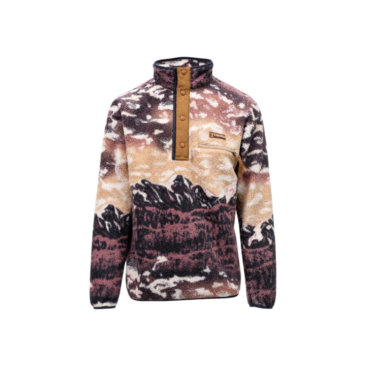 Sudadera Columbia Helvetia II de fleece para hombre color coffee detalle frontal