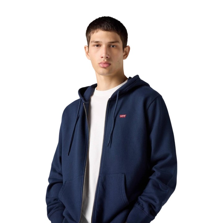 Levi's sudadera azul de hombre The Original HM Zip Up vista frontal de tres cuartos