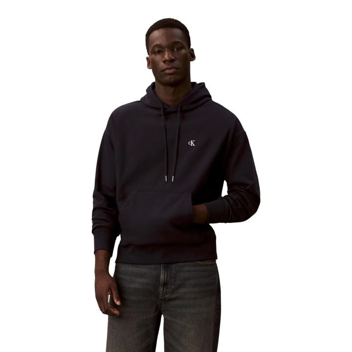 Calvin Klein Jeans sudadera negra con capucha para hombre vista frontal