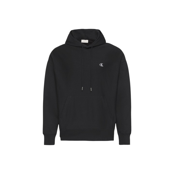 Calvin Klein Jeans sudadera negra con capucha para hombre vista frontal de la prenda