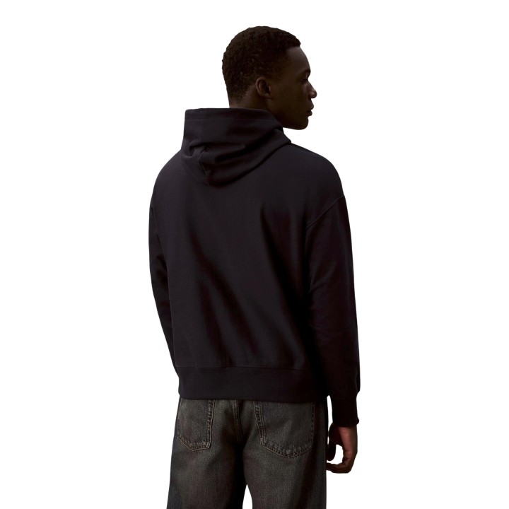 Calvin Klein Jeans sudadera negra con capucha para hombre vista posterior