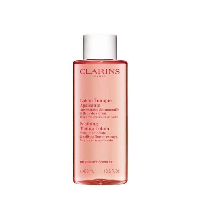 Clarins loción tónica calmante unisex rosa 400 ml vista frontal