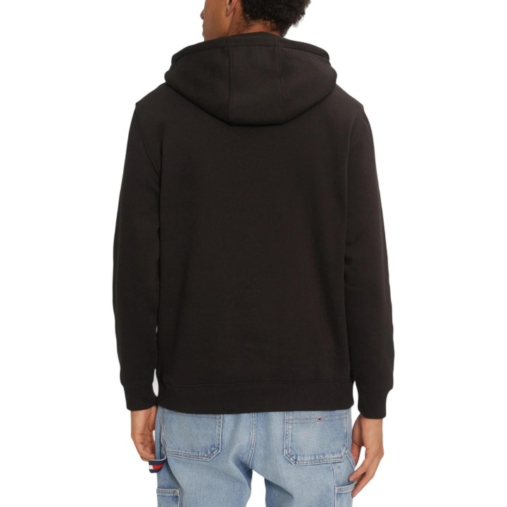 Sudadera negra con capucha para hombre Tommy Hilfiger Jeans vista posterior