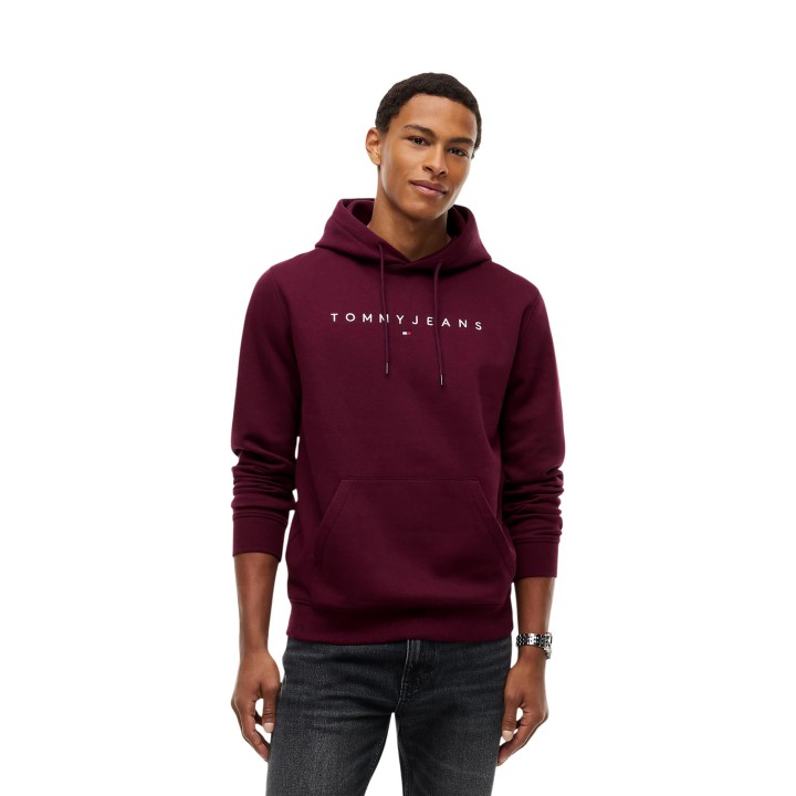 Tommy Hilfiger Jeans sudadera de hombre violeta uva con capucha vista frontal