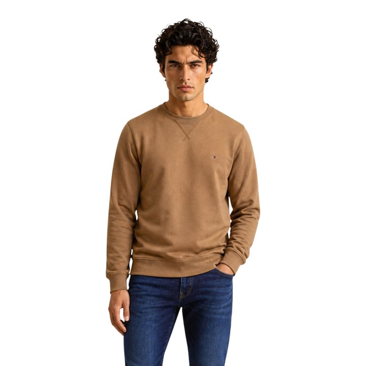 Sudadera Tommy Hilfiger de hombre marrón modelo ESS Seasonal Fleece vista frontal