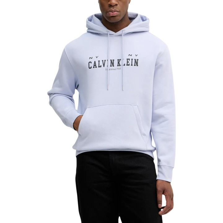 Sudadera de hombre Calvin Klein Jeans LV04RE251G lila con capucha vista frontal
