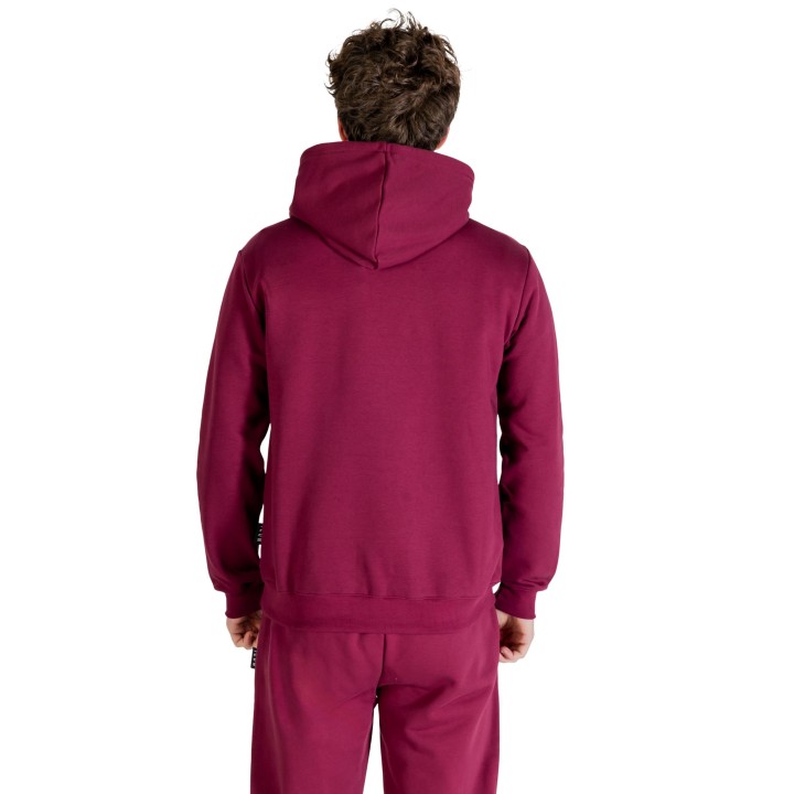 Sudadera Icon de hombre color burdeos con capucha vista posterior modelo ICUF2W6F003