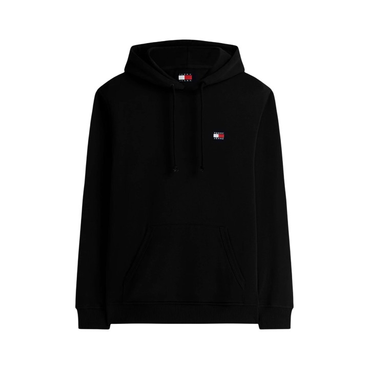 Sudadera negra de hombre Tommy Hilfiger Jeans con capucha vista frontal