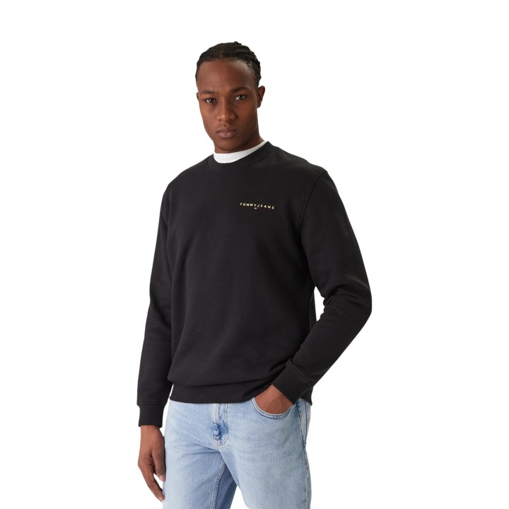 Sudadera negra de hombre Tommy Hilfiger Jeans DM0DM20249 vista frontal