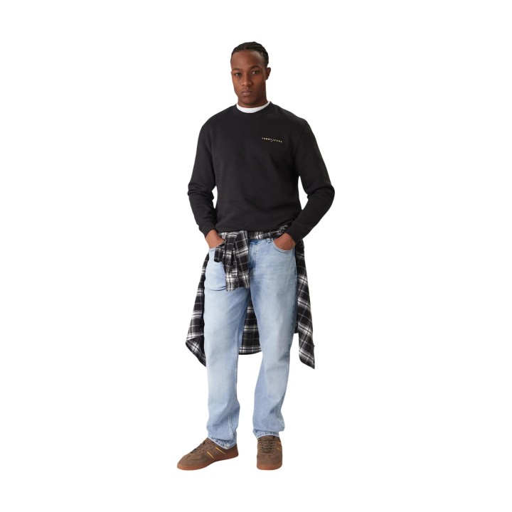 Sudadera negra de hombre Tommy Hilfiger Jeans DM0DM20249 vista frontal completa