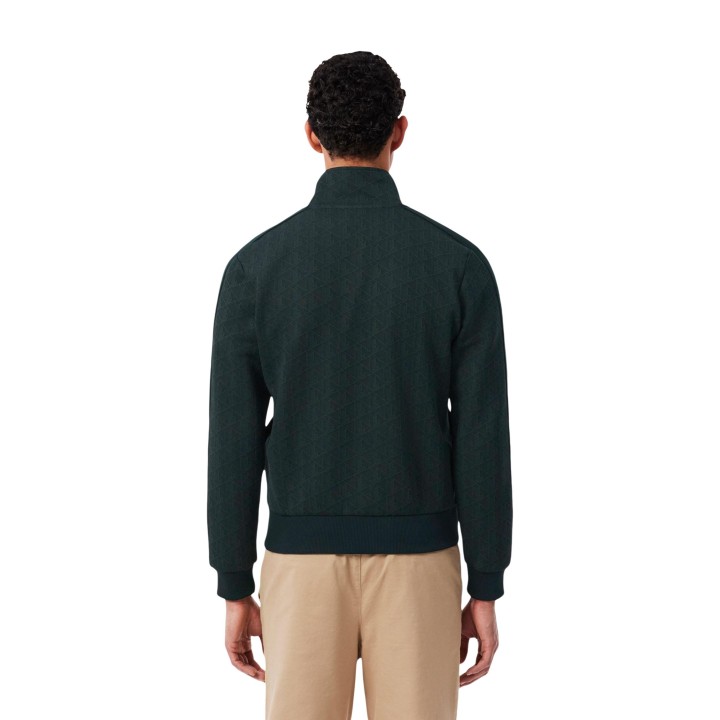 Lacoste SH1368 sudadera de hombre verde oscuro en vista posterior