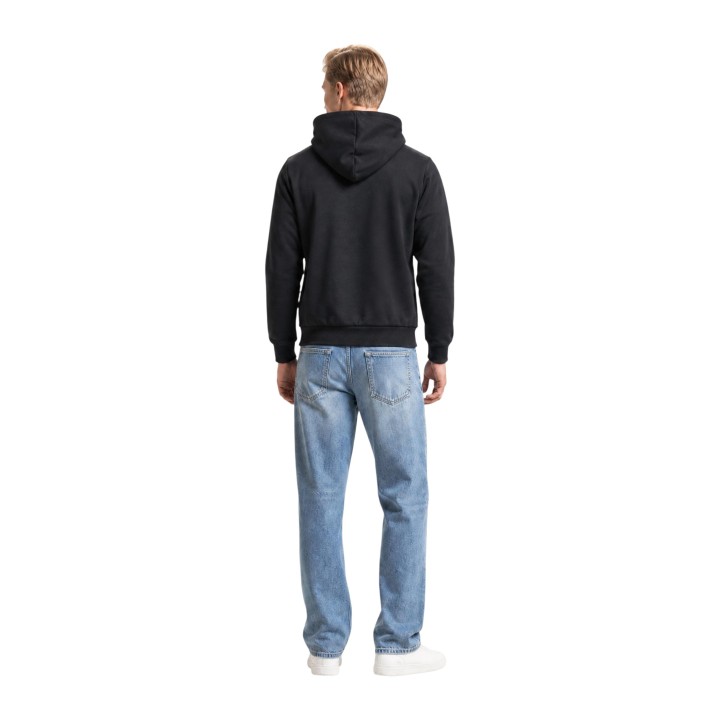 The North Face sudadera de hombre negra con capucha vista posterior de cuerpo entero