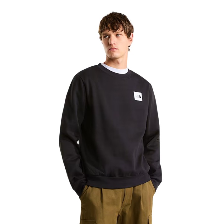 The North Face sudadera de hombre negra M Box HD Reg Crew vista frontal