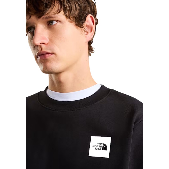 The North Face sudadera de hombre negra M Box HD Reg Crew detalle frontal