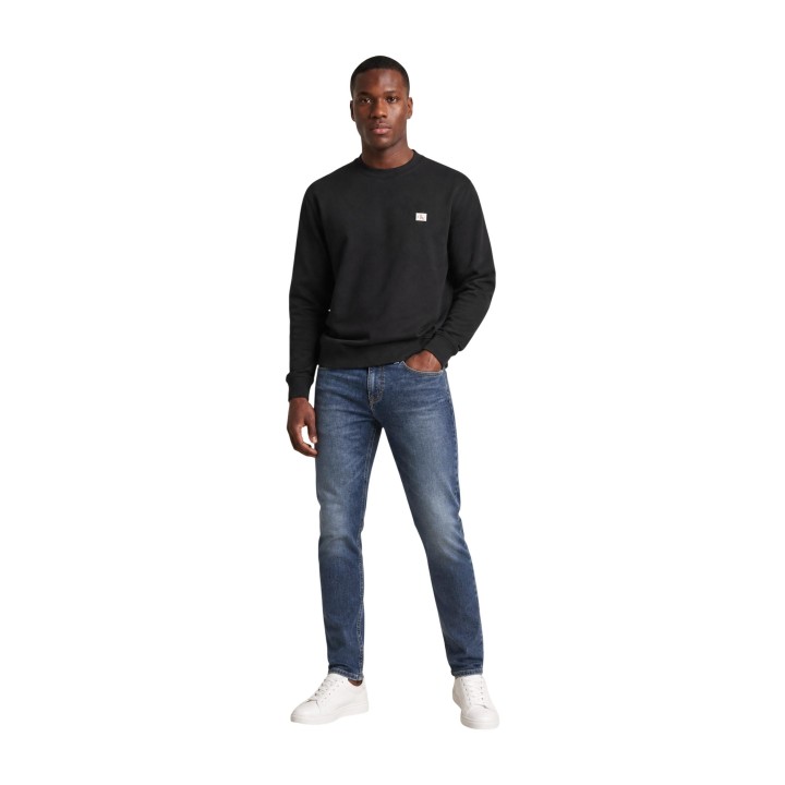 Sudadera negra de hombre Calvin Klein Jeans LV04RG268G vista frontal completa