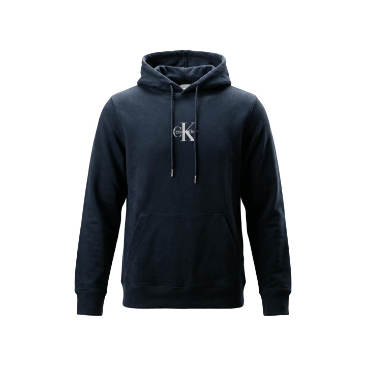 Sudadera Calvin Klein Jeans azul con capucha LV04RG279G en detalle frontal