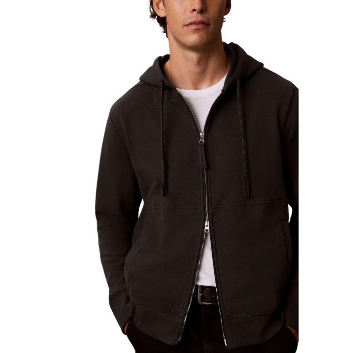Detalle frontal de sudadera con capucha Calvin Klein Jeans LV04RJ202G antracita