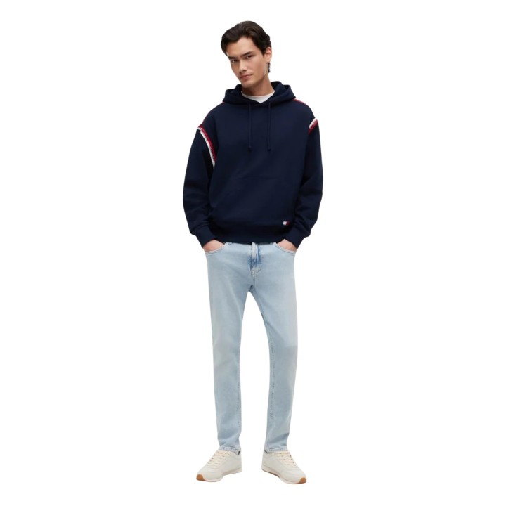 Sudadera de hombre Tommy Hilfiger Jeans DM0DM23155 azul oscuro detalle posterior
