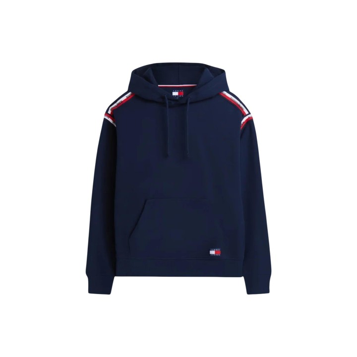 Sudadera de hombre Tommy Hilfiger Jeans DM0DM23155 azul oscuro vista de tres cuartos