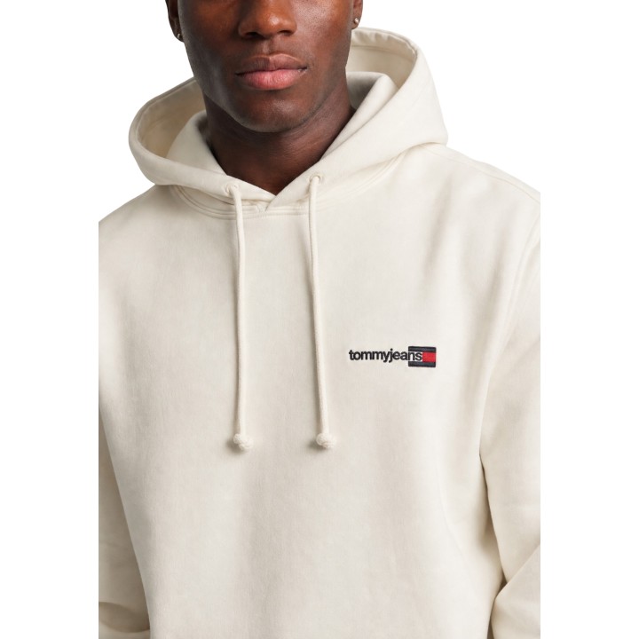 Tommy Hilfiger Jeans sudadera blanca de hombre DM0DM23393 detalle frontal