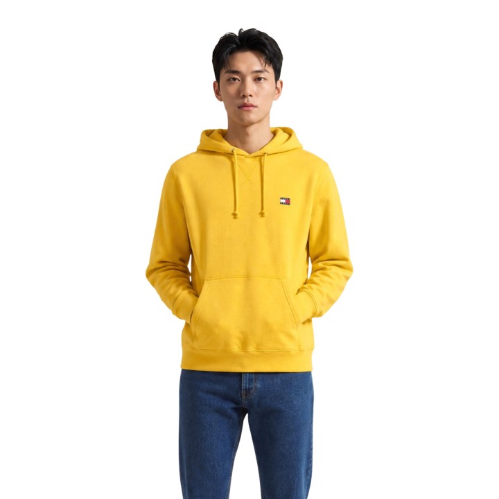 Tommy Hilfiger Jeans sudadera de hombre amarilla con capucha vista frontal