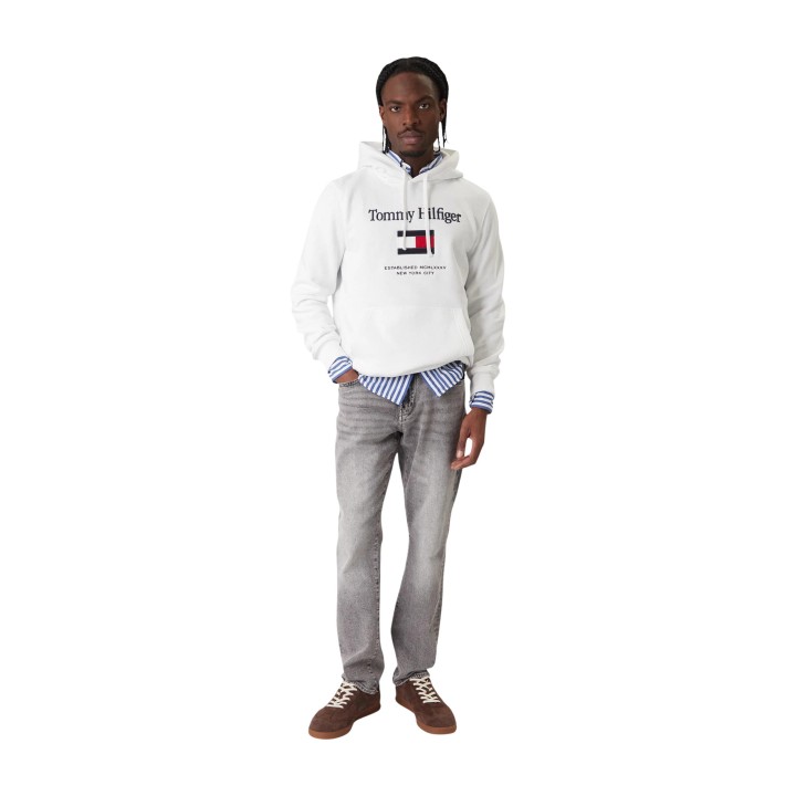 Tommy Hilfiger sudadera para hombre blanca MW0MW42735 vista frontal completa