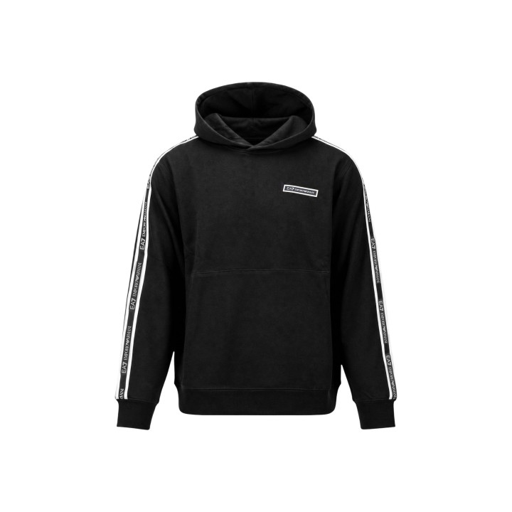 EA7 sudadera de hombre negra con capucha vista frontal de la prenda