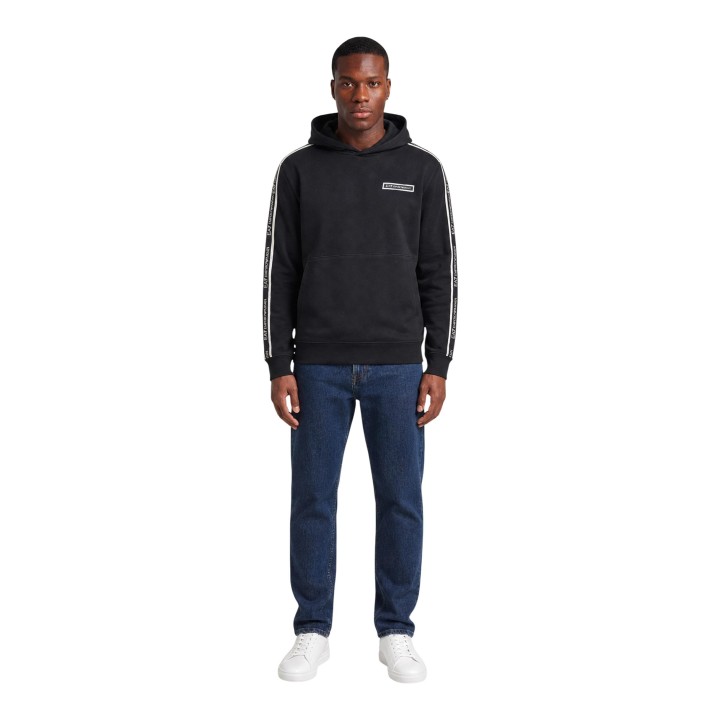 EA7 sudadera de hombre negra con capucha vista frontal completa