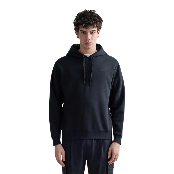 Replay sudadera de hombre negra de felpa perchada con capucha vista frontal