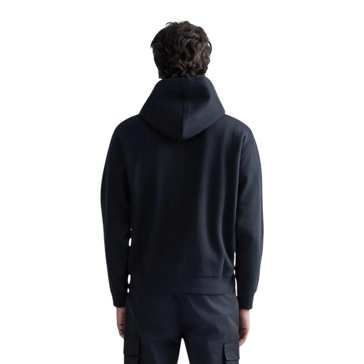 Replay sudadera de hombre negra de felpa perchada con capucha vista posterior