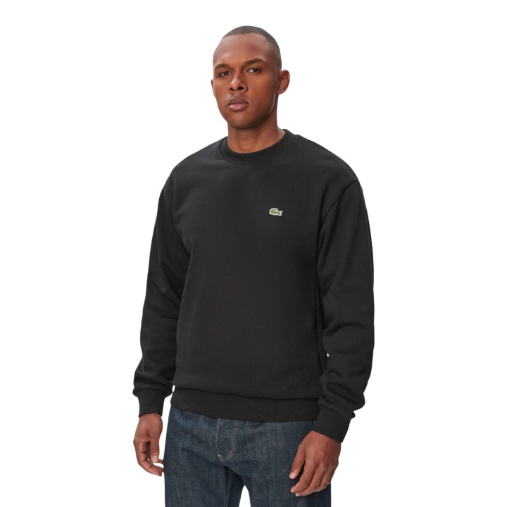 Lacoste sudadera de hombre negra SH8868 vista frontal de tres cuartos