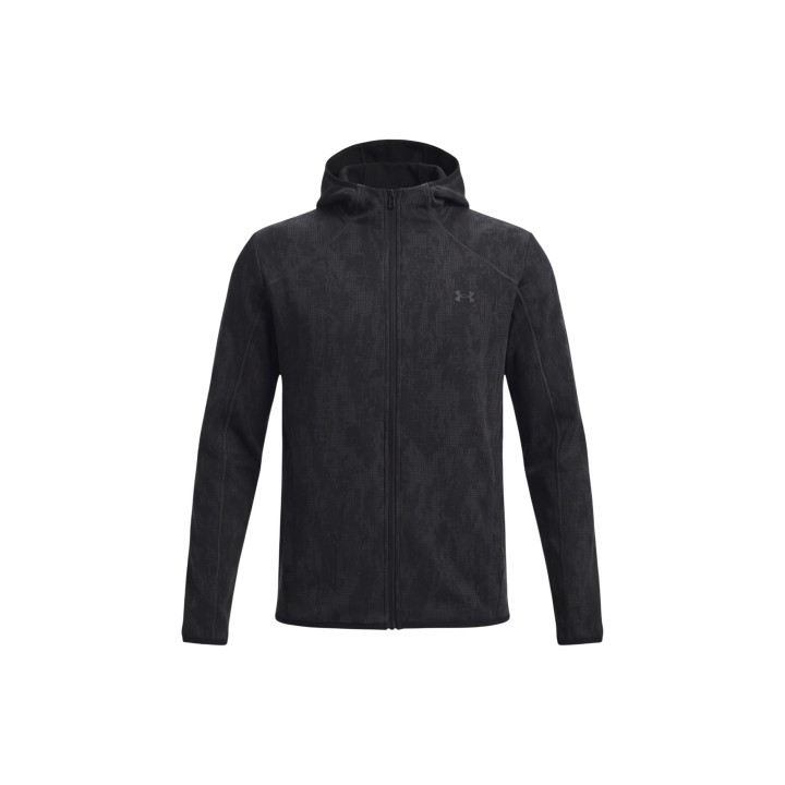 Sudadera Under Armour UA Unstoppable FLC FZ negra de hombre vista frontal