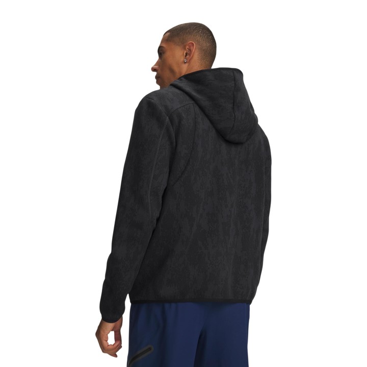 Sudadera Under Armour UA Unstoppable FLC FZ negra de hombre vista posterior